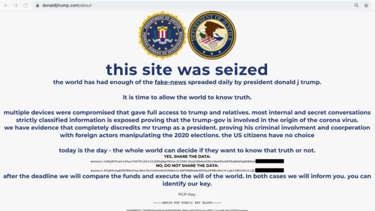 سایت ستاد انتخاباتی ترامپ هک شد