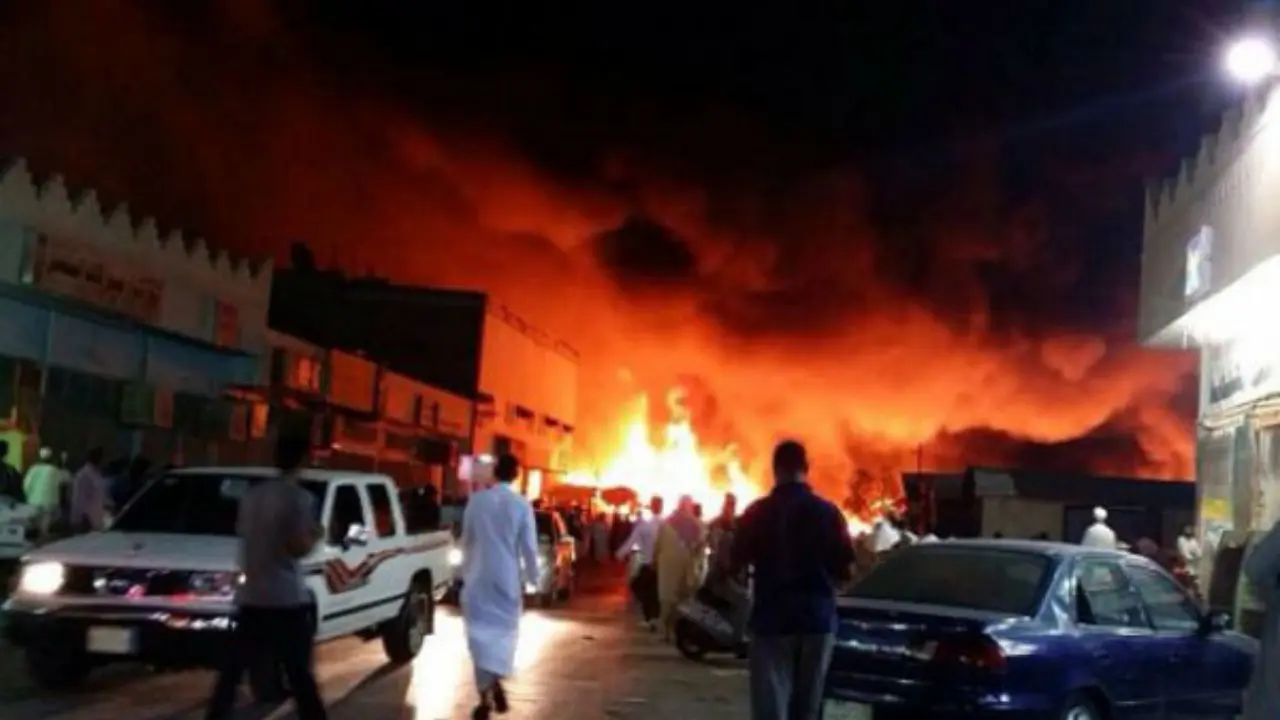 آتش‌سوزی در یکی از پایانه‌های نفتی جازان عربستان سعودی