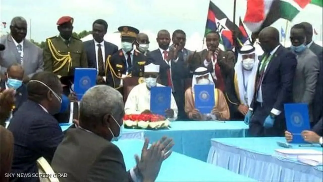 جشن توافق صلح حکومت سودان با شورشیان در خارطوم