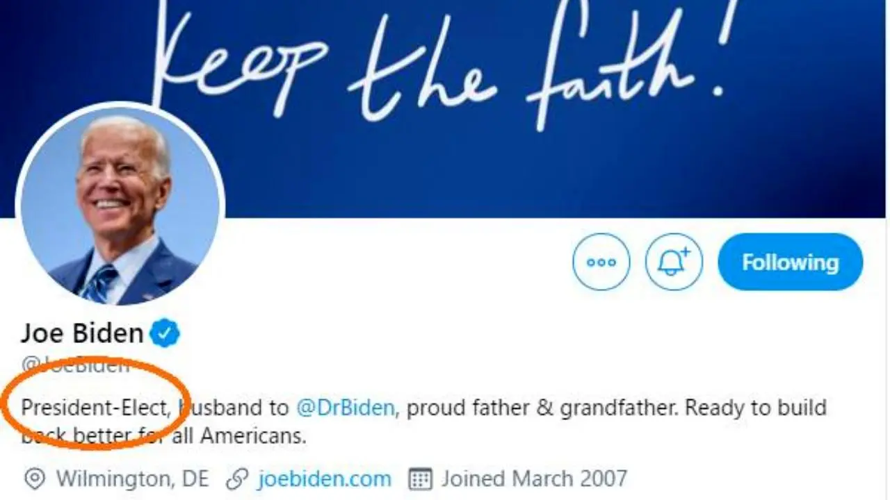 حساب توییتر رئیس‌جمهور آمریکا روز 20 ژانویه به جو بایدن منتقل می شود