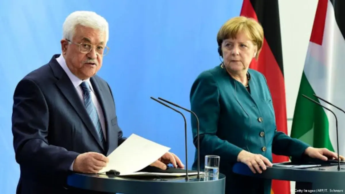 ویدئو کنفرانس محمود عباس و صدراعظم آلمان