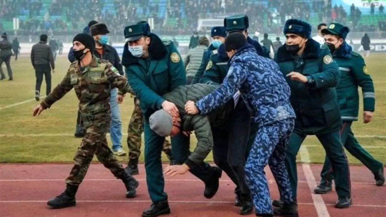 درگیری شدید در فوتبال ازبکستان؛ 6 نفر بازداشت شدند