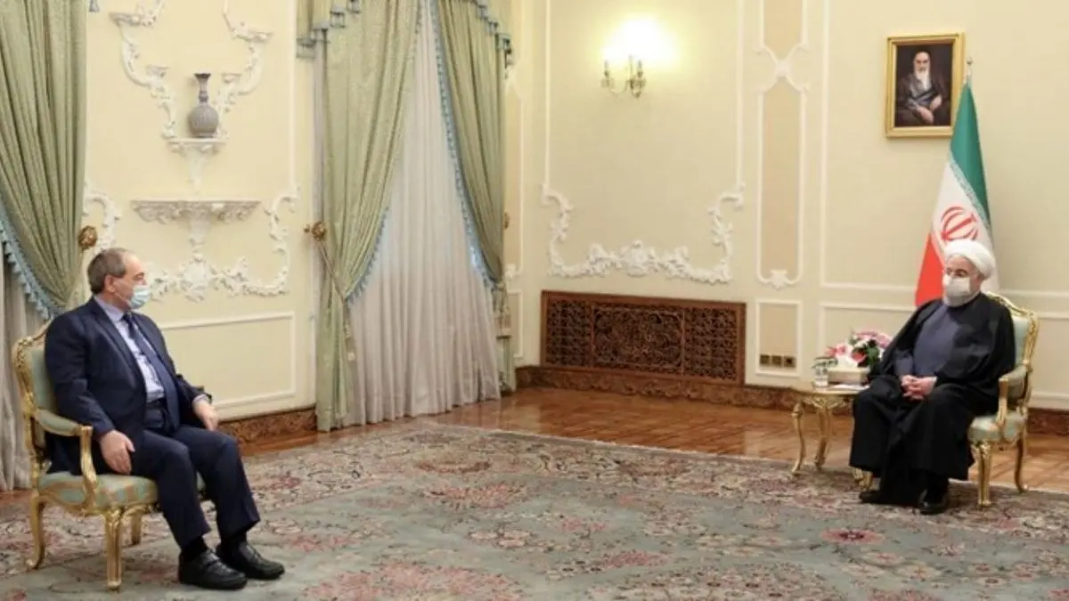 فیصل مقداد وزیر امور خارجه سوریه با حسن روحانی دیدار کرد