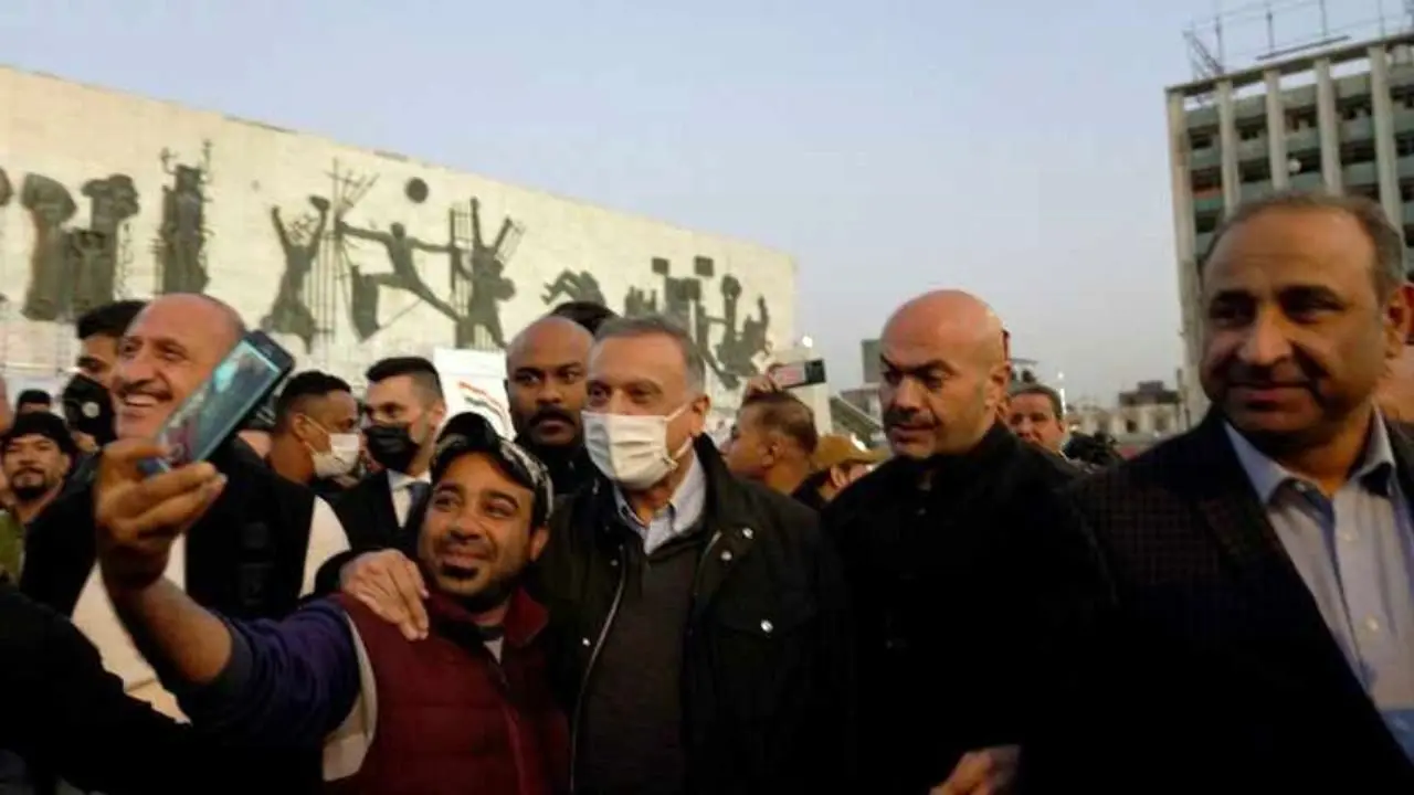 حضور مصطفی الکاظمی در خیابان های بغداد