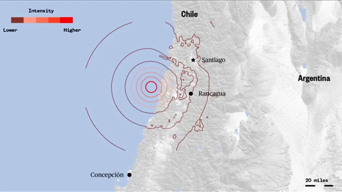 وقوع زمین‌لرزه شدید در شیلی