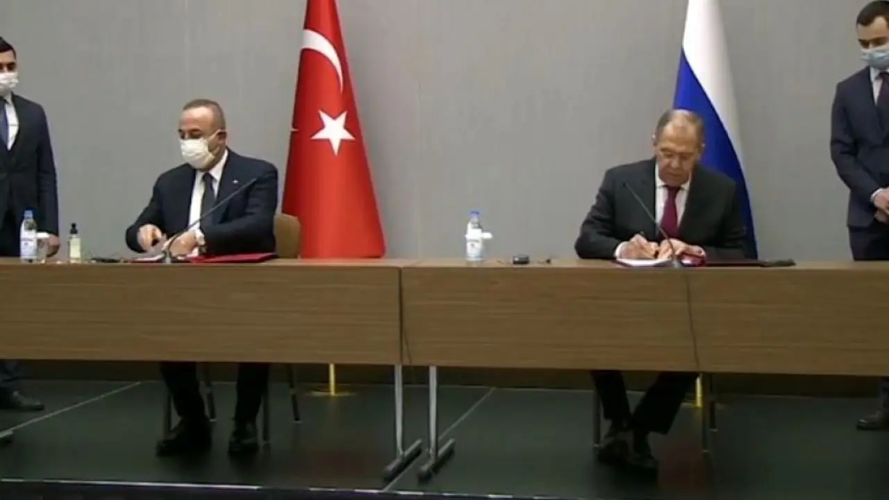 نشست خبری مشترک وزرای خارجه ترکیه و روسیه
