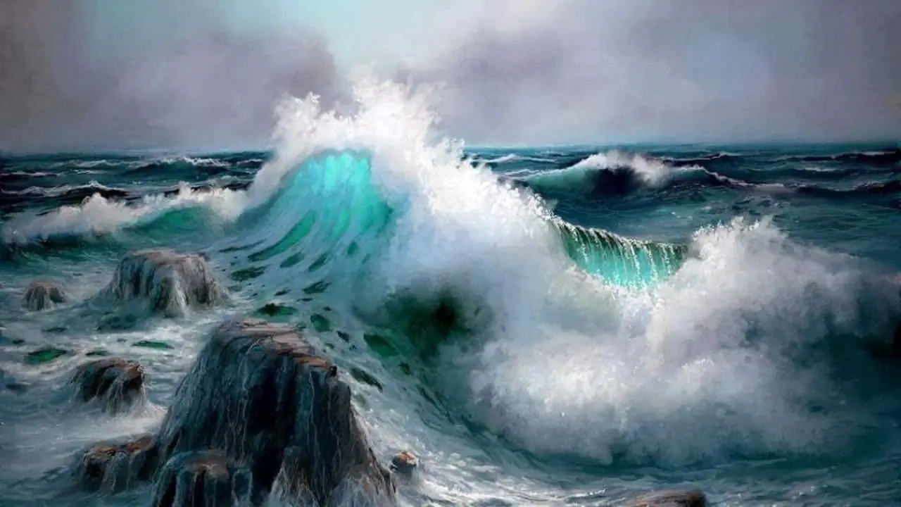 امواج طوفانی دریای مانش در ساحل+ ویدئو