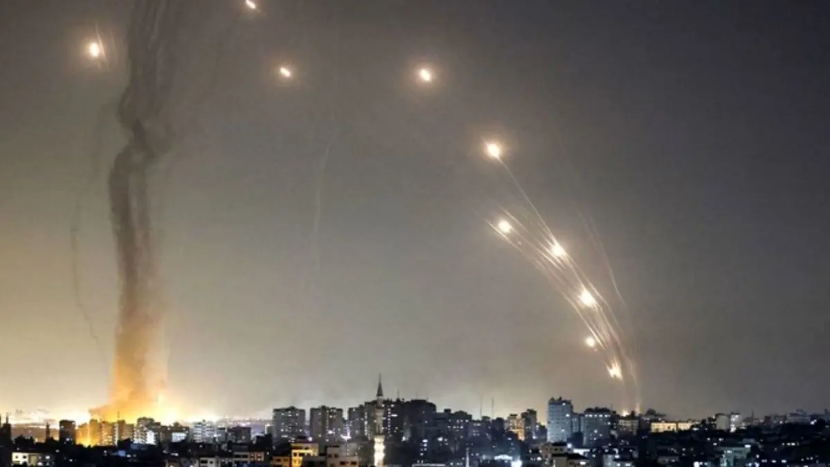 لحظات رگبار راکتی علیه اسراییل+ ویدئو