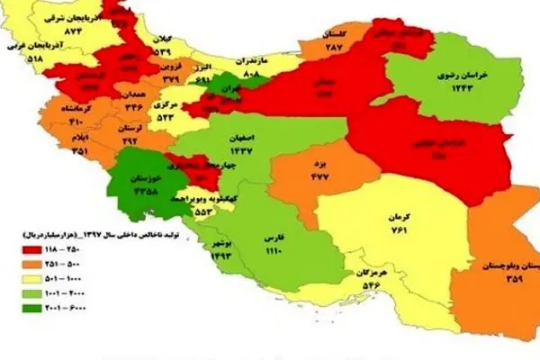 رتبه شانزدهم گیلان در سرانه تولید ناخالص داخلی