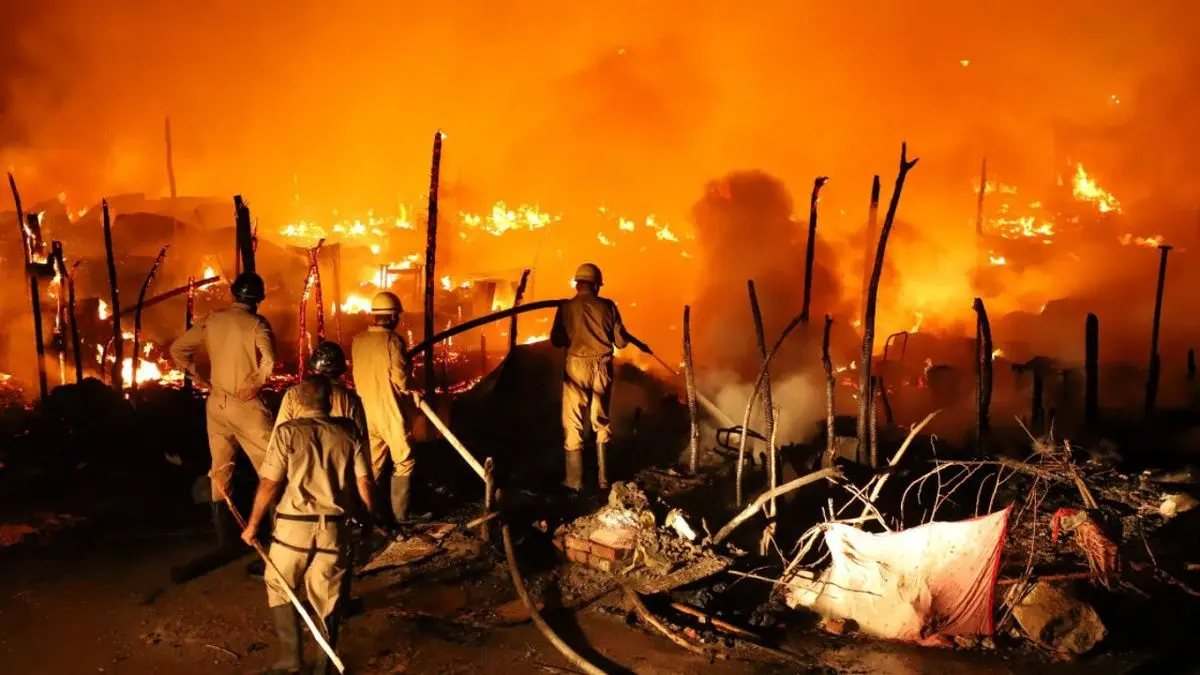 آتش سوزی عظیم صدها مهاجر روهینگیا در هند را آواره کرد