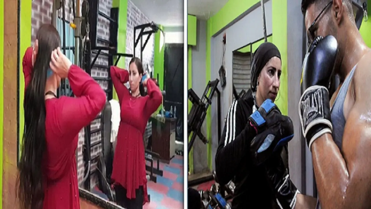 دور دنیا| زن مصری مربی بوکس مردان شد + عکس