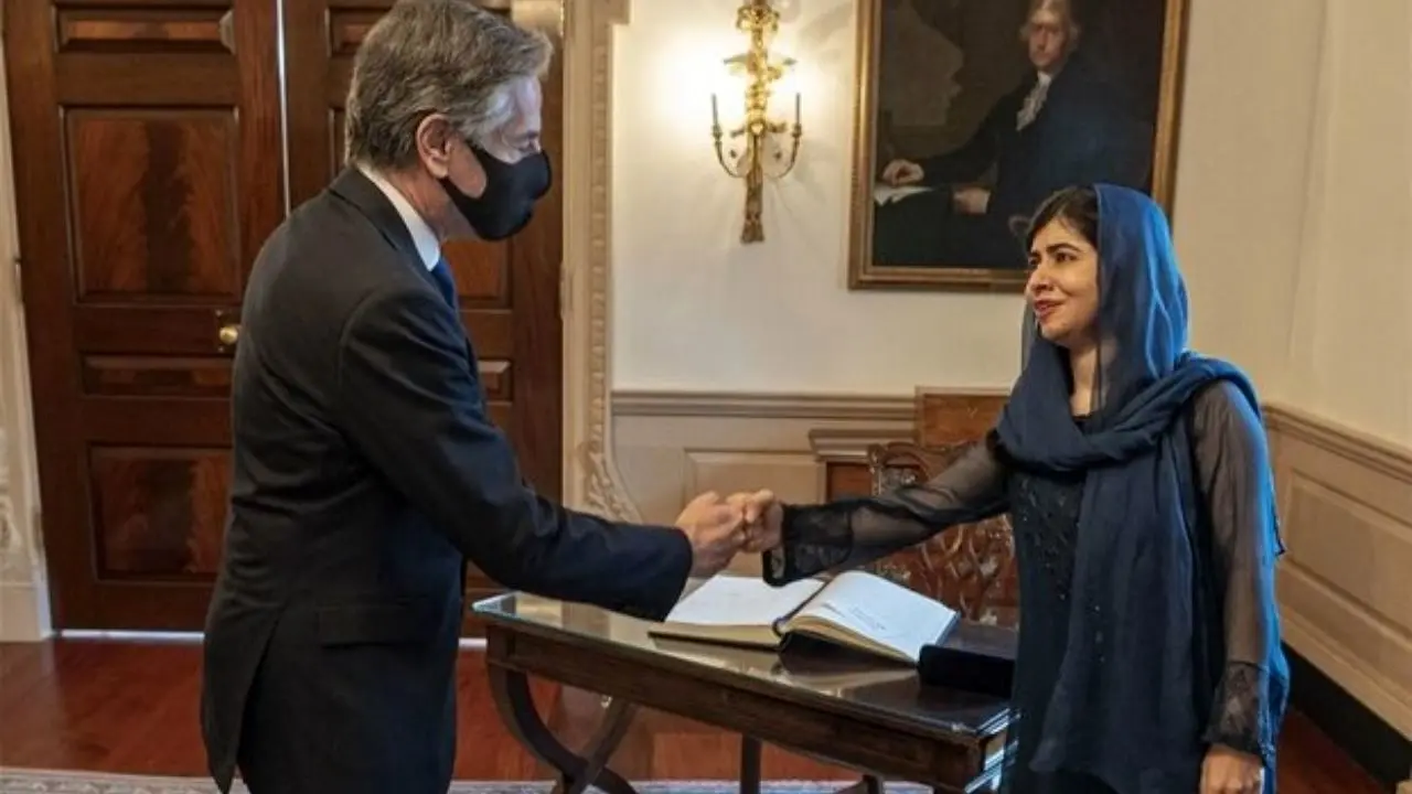 دیدار بلینکن با ملاله یوسف‌زی / وزیر خارجه آمریکا: نامه دختر 15 ساله افغان را با بایدن در میان می‌گذارم
