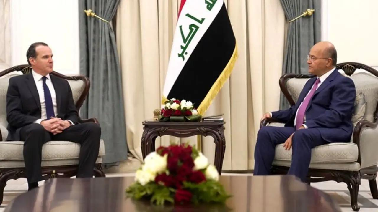 دیدار برهم صالح و مقام آمریکایی با محوریت پایان مأموریت رزمی نظامیان آمریکا در عراق