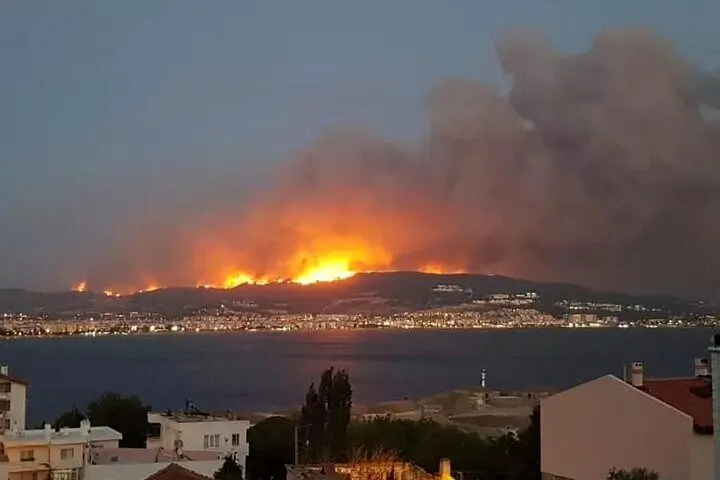 آتش‌سوزی گسترده در جنگل‌های ترکیه؛ تخلیه ۹ منطقه مسکونی و انسداد تنگه داردانل