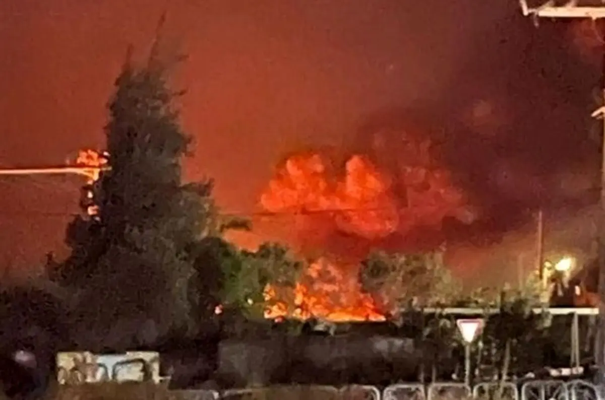 آتش سوزی در یک مرکز نظامی ارتش اسرائیل