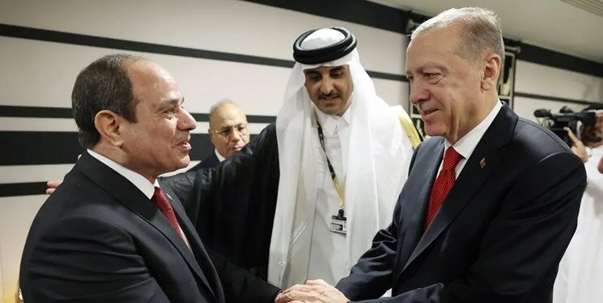 دیدار اردوغان و السیسی در حاشیه افتتاحیه جام جهانی در قطر