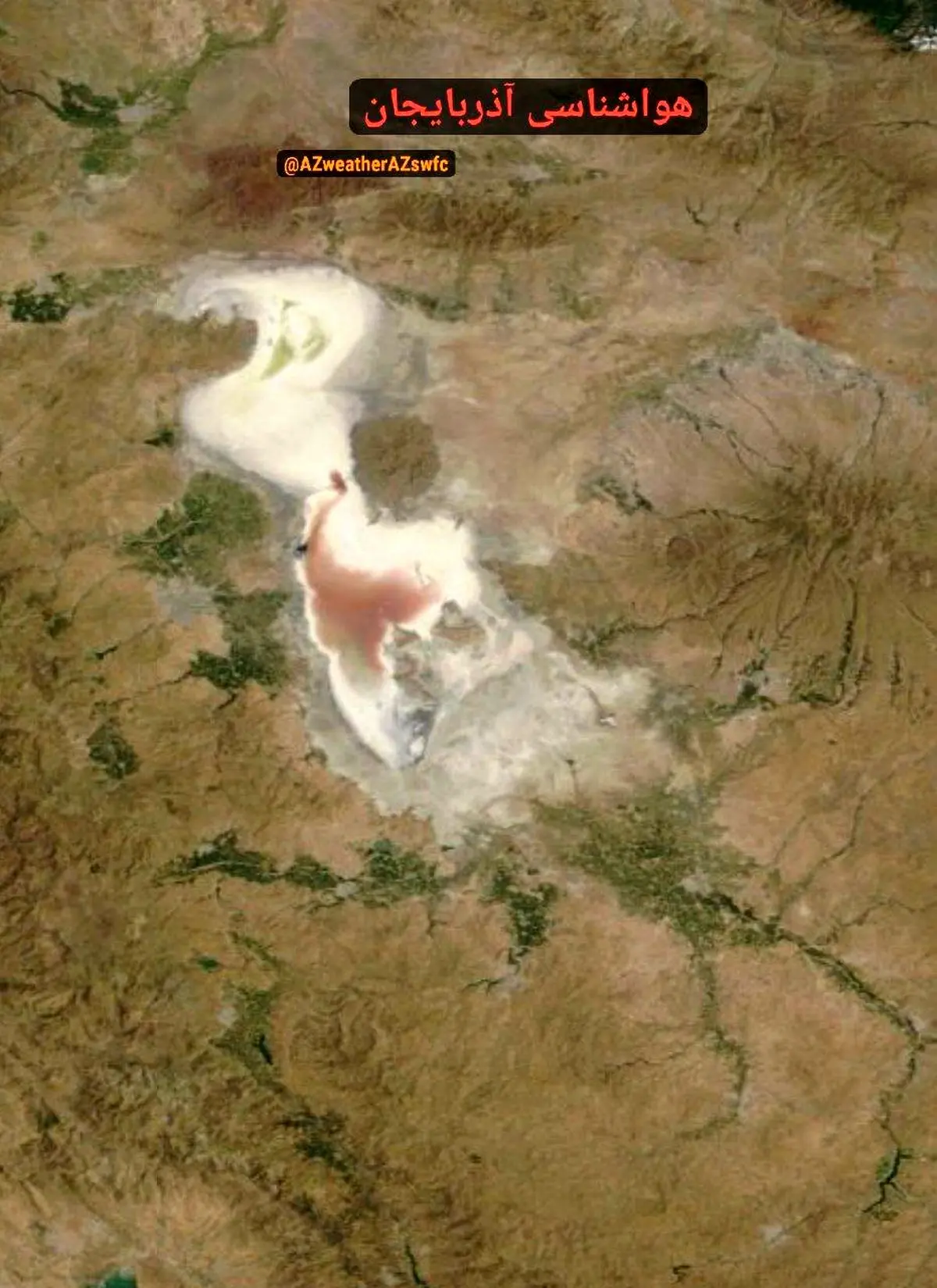 انتشار تصویری جدید از دریاچه ارومیه در وضعیت ترسناک