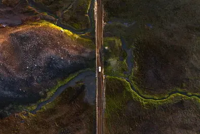 جاده عکس هوایی پهپاد