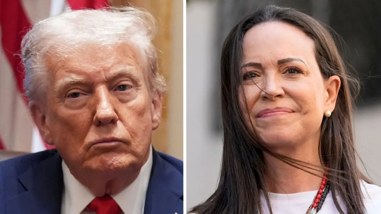 ادعای ترامپ در گفتگو با برنده ونزوئلایی جایزه صلح نوبل: من در این مسیر به او کمک کرده‌ام