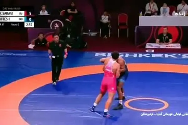 ببینید| کشتی هادی ساروی در فینال قهرمانی آسیا