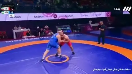 ببینید| فینال امین میرزازاده در کشتی فرنگی آسیا