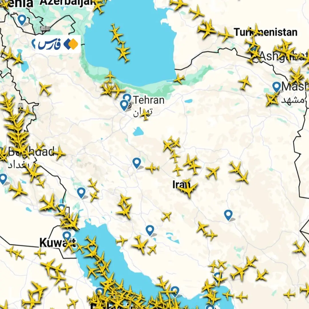 بسته شدن آسمان ایران کذب است