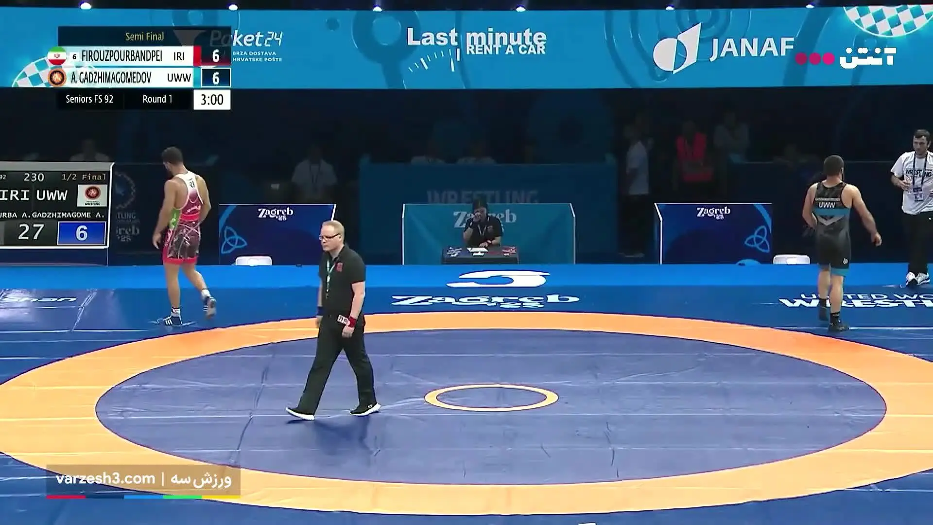 ببینید| شکست فیروزپور برابر حریف روس در وزن 92KG