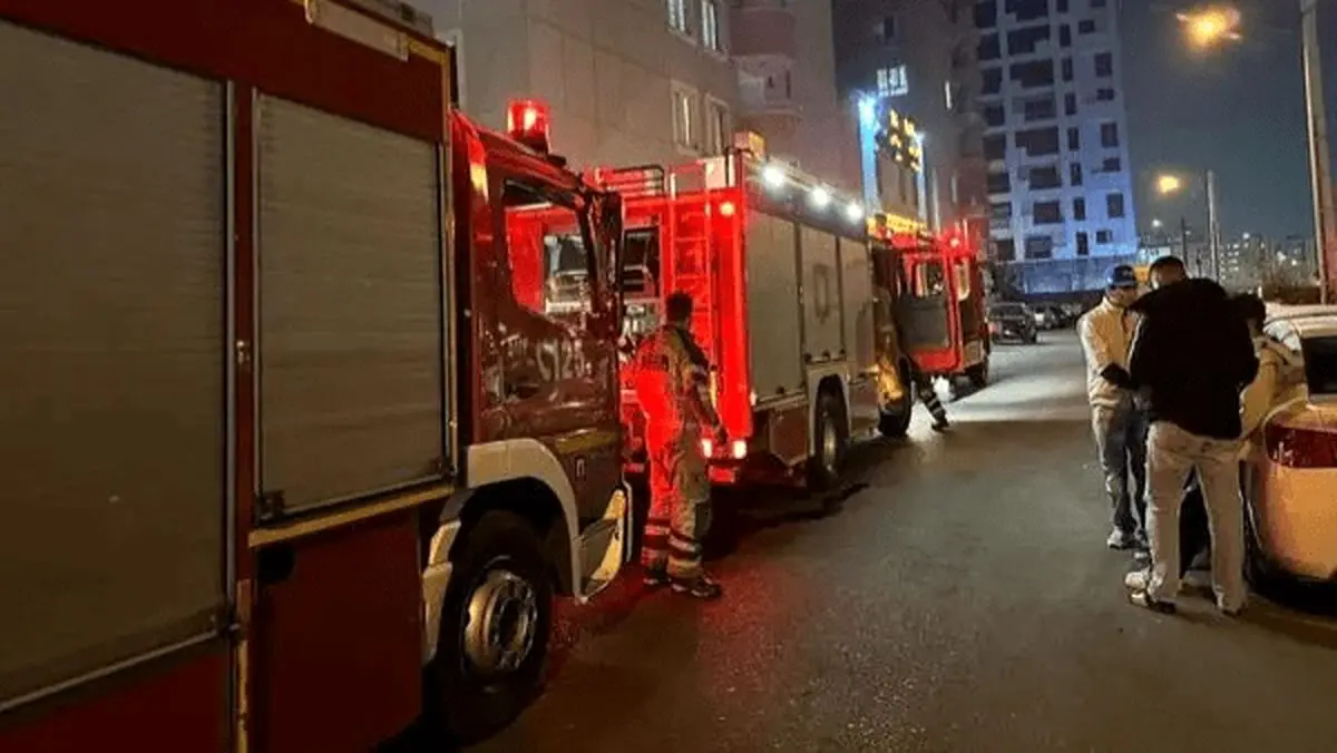 آتش سوزی مجتمع مسکونی ۵۴ واحدی در شهرک راه آهن تهران 