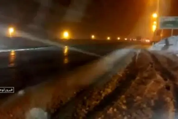 ببینید| برف و کولاک در گردنه گدوک فیروزکوه