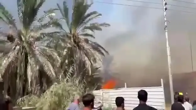 ببینید| تصاویری از وقوع آتش‌سوزی در جنوب عراق