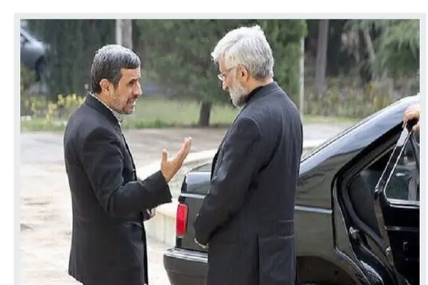 تصویری از بی‌اعتنایی سعید جلیلی به احمدی‌نژاد + عکس
