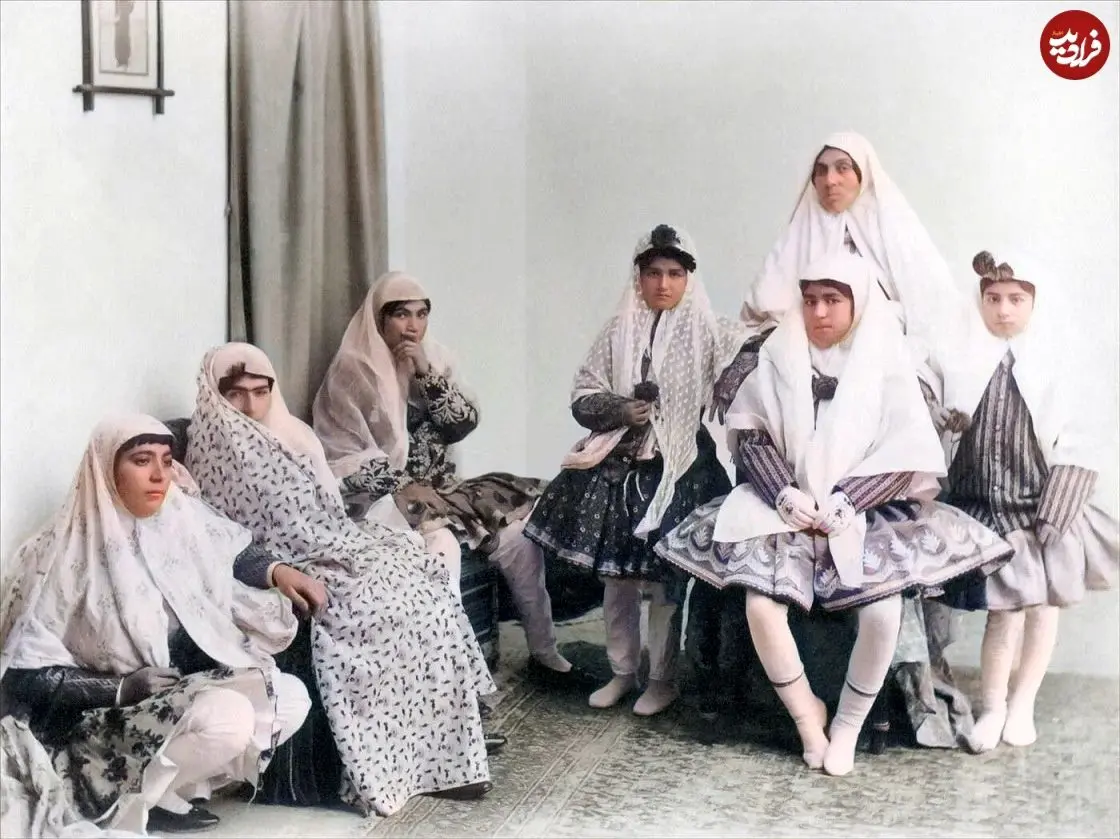 عکس‌های تازه رنگی از زنان دوران قاجار منتشر شد +عکس
