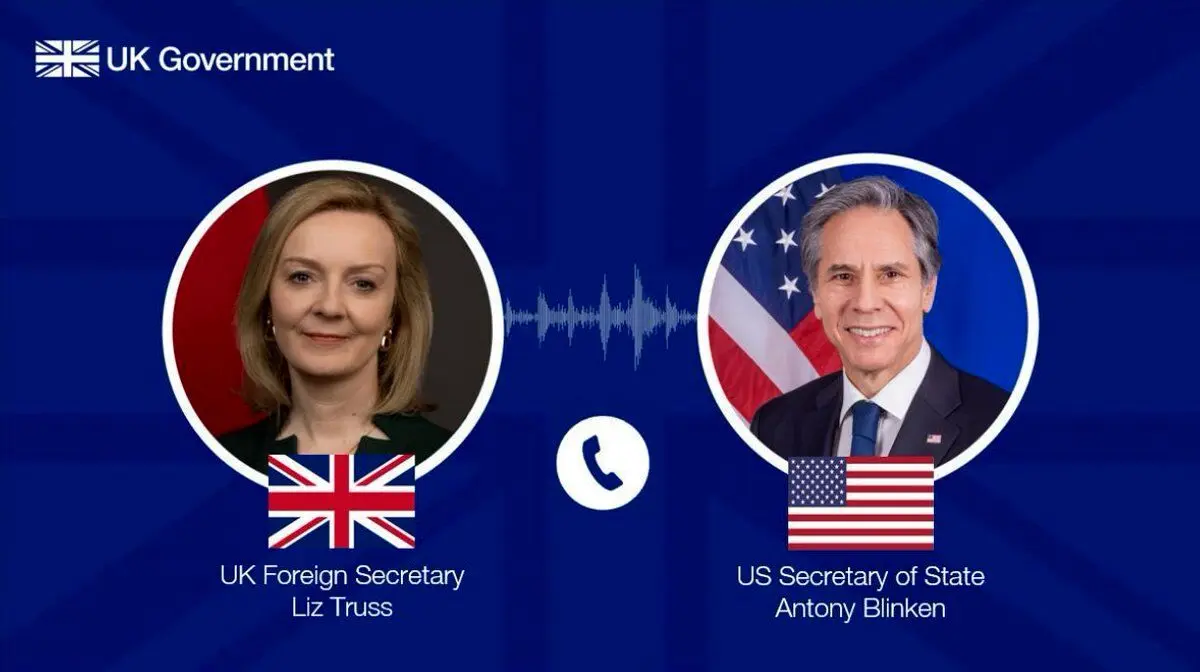 گفت‌وگوی وزرای خارجه انگلیس و آمریکا درباره جنگ اوکراین