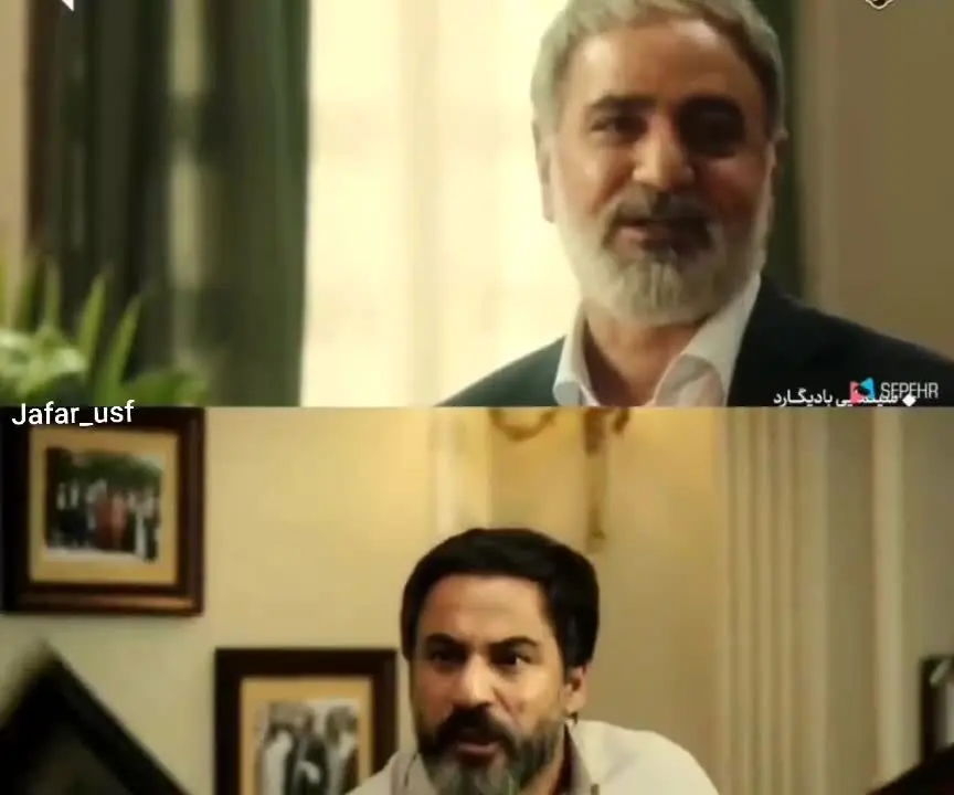 ببینید | سانسور عجیب عکس شهید بهشتی و حسن روحانی در فیلم بادیگارد توسط صدا وسیما!