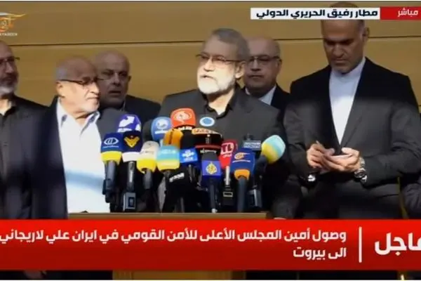 لاریجانی در بیروت: در همه شرایط کنار مردم لبنان خواهیم بود؛ ایران و لبنان، هر دو دارای تمدنی عمیق هستند، اگر ملت لبنان در رنج باشند، مردم ایران نیز این درد را احساس می‌کنند