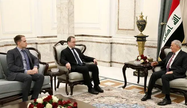 تاکید رئیس جمهور عراق بر پایان دادن به جنگ در دیدار با سفیر روسیه