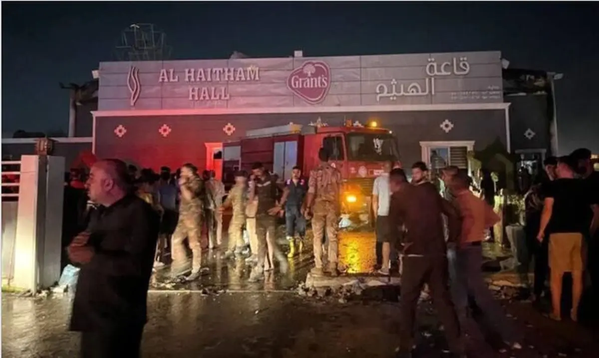 ببینید| ویدئویی جدید از آتش‌سوزی مرگبار عروسی در عراق