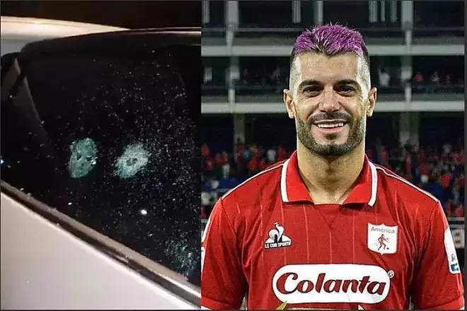 خودروی یک فوتبالیست گلوله باران شد!