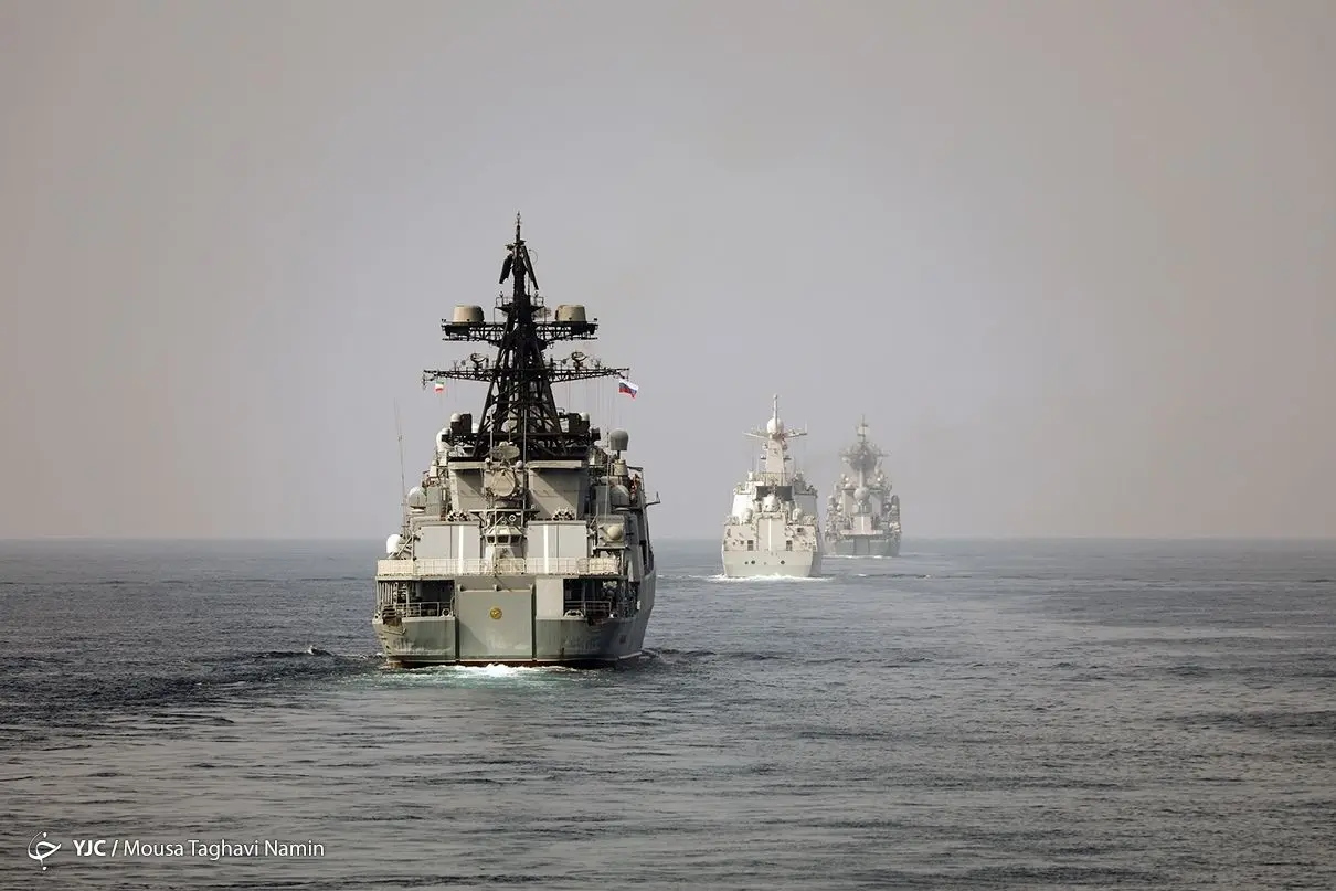 اولین تصاویر از رزمایش دریایی ایران، چین و روسیه