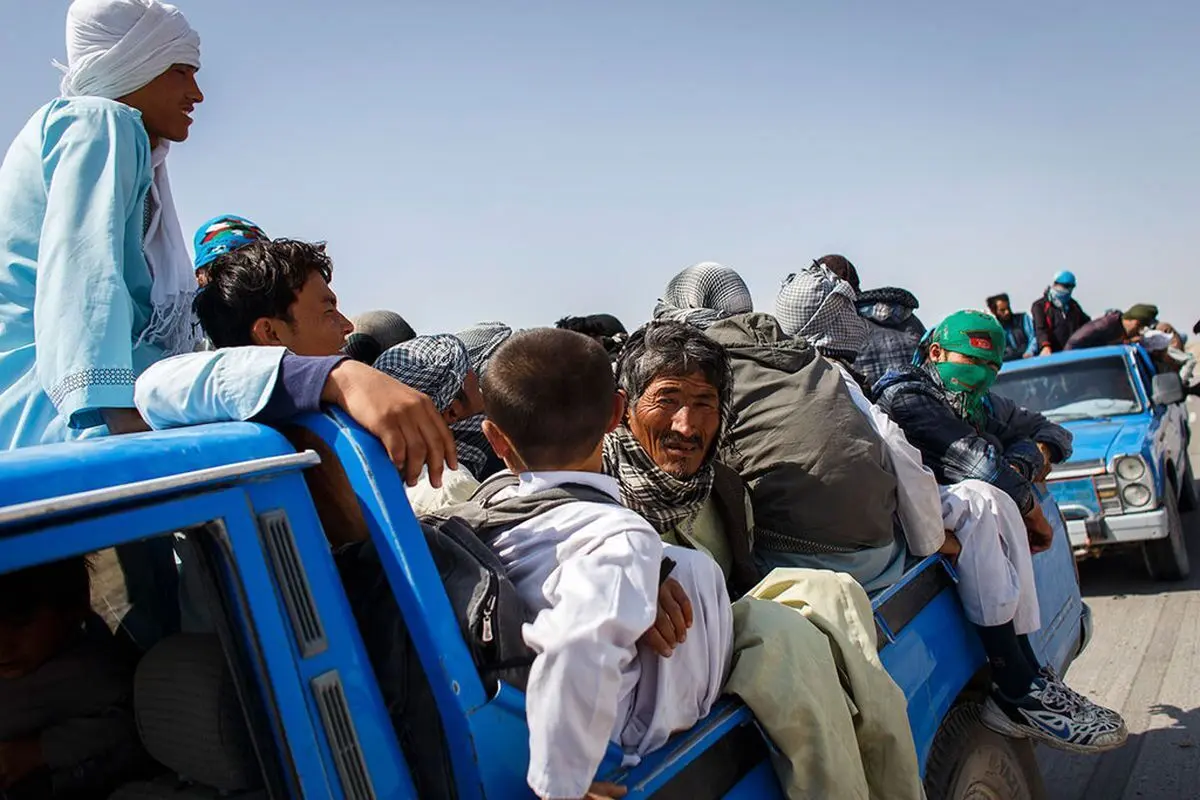 تصویری از جمع‌ آوری کارگران افغانستانی در یکی از شهرهای شمالی کشور