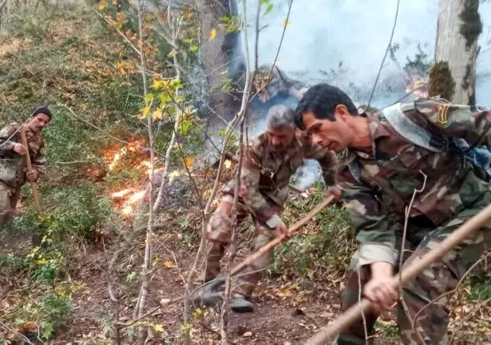 اليت،آتش،نيروهاي،مازندران،منطقه،عمليات،طبيعي،ادامه،مهار،جنگل ...