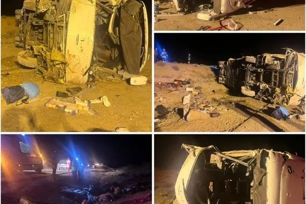 جزئیات حادثه واژگونی مرگبار اتوبوس در محور نطنز با ۱۳ فوتی
