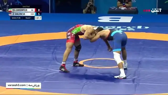 ببینید| شکست سنگین کامران قاسمپور مقابل کشتی گیر امریکایی