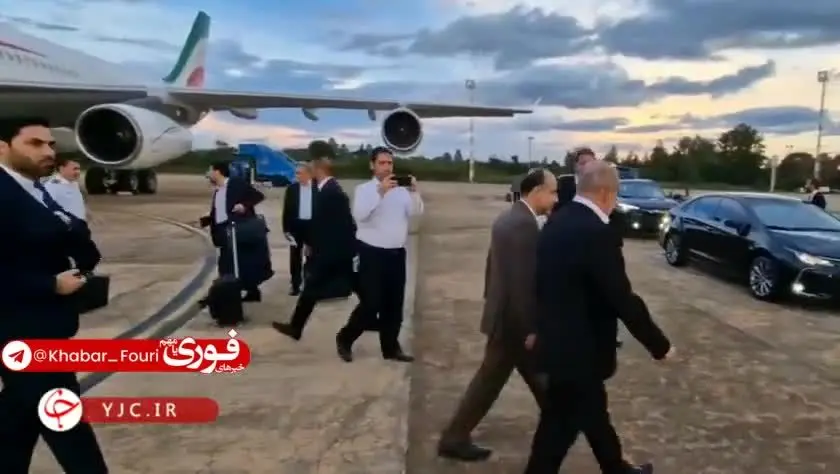 ببینید| دبیر شورای عالی امنیت ملی برای شرکت در اجلاس امنیتی بریکس وارد برزیل شد