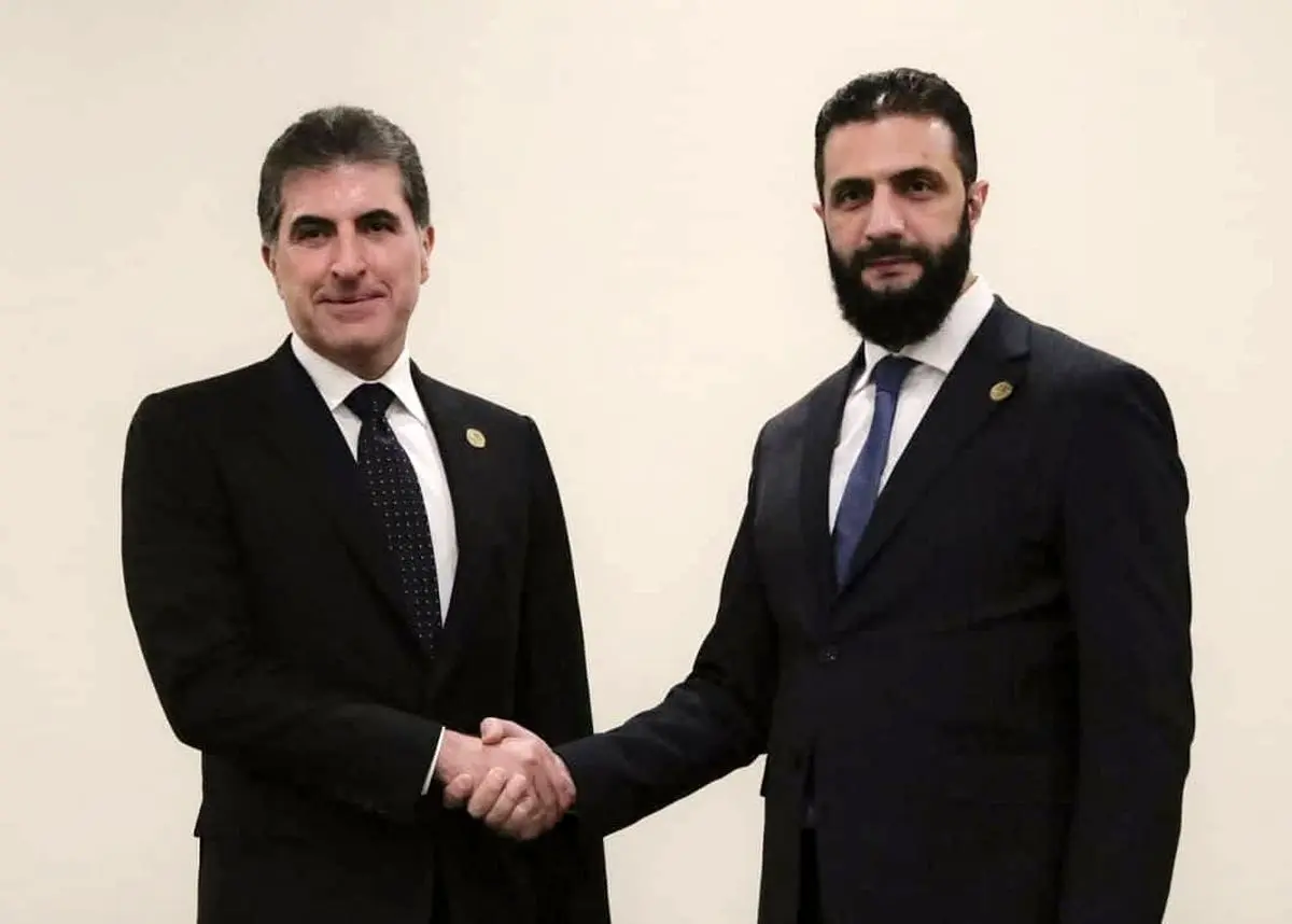 دیدار رئیس اقلیم کردستان عراق با رئیس دولت موقت سوریه