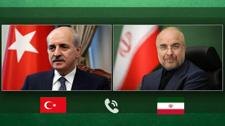 قالیباف در گفتگوی تلفنی با همتای ترکیه‌ای: شبه‌کودتا و اقدامات تروریستی اخیر حلقه تکمیلی جنگ ۱۲ روزه بود