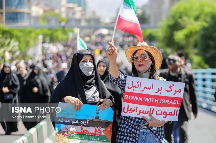 عکس از زن کم حجابی که در راهپیمایی روز قدس پربازدید شد