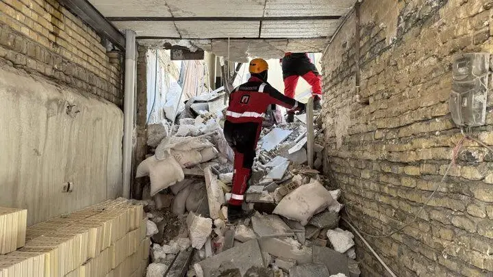 آتش،آوار،محل،كارگر
