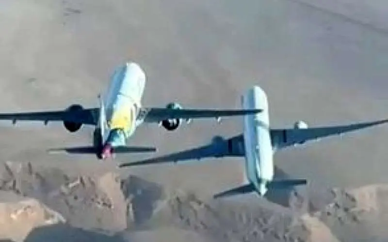 ببینید | شوخی خطرناک هواپیماهای سعودی در آسمان