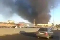 ببینید| ویدئویی از آتش‌سوزی گسترده در کارخانه تولید کفش در جاده خاوران